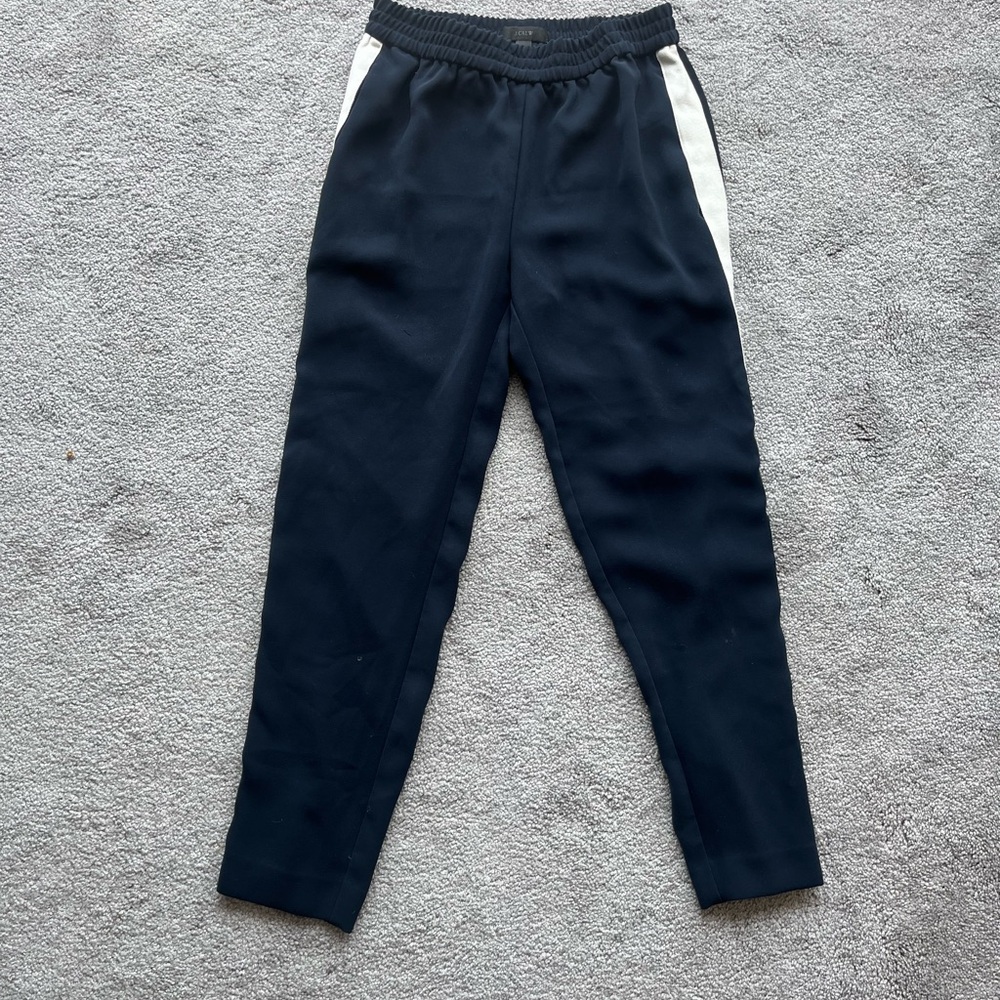 J. Crew Dark Blue Elastic Waistband Pants